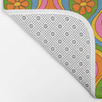 Groovy 60s Midcentury Modern Flower Pattern Bath Mat Gallery Image 2
