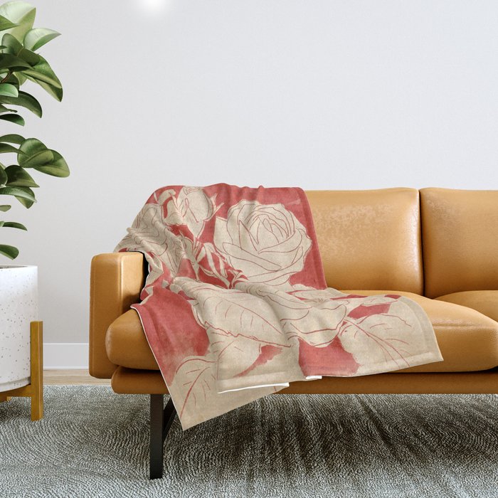White Roses  Throw Blanket Gallery Image 1