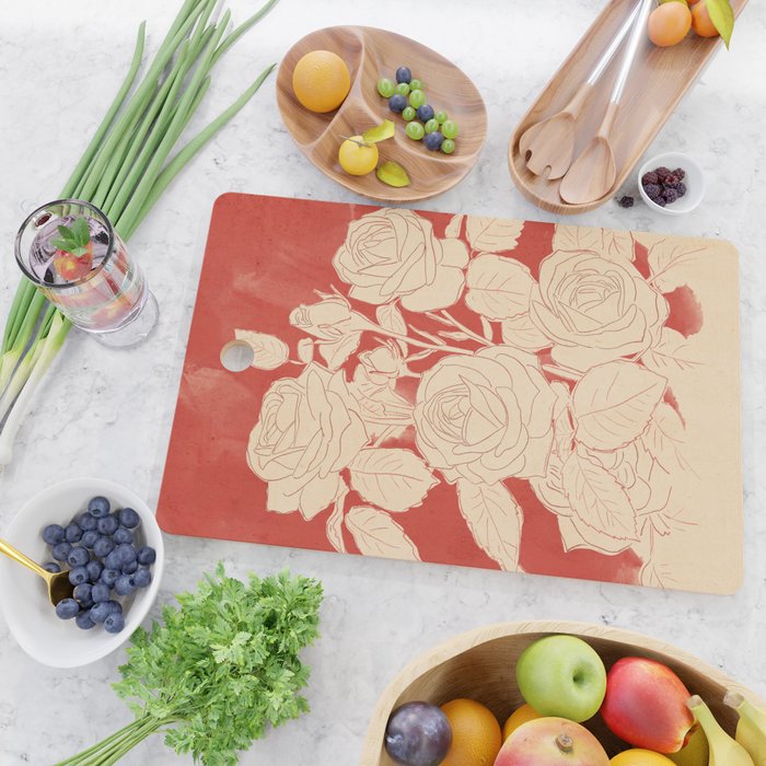 White Roses  Cutting Board Gallery Image 2