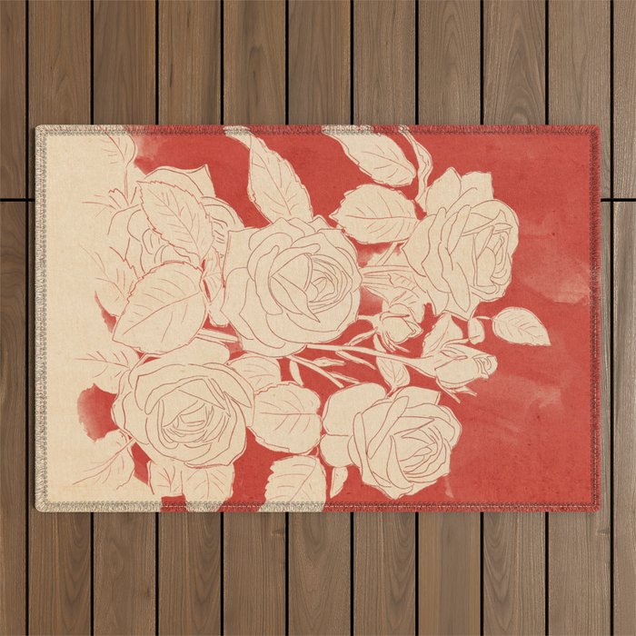 White Roses  Outdoor Rug Gallery Image 1