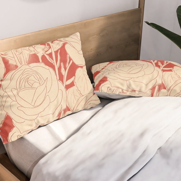 White Roses  Pillow Sham Gallery Image 2