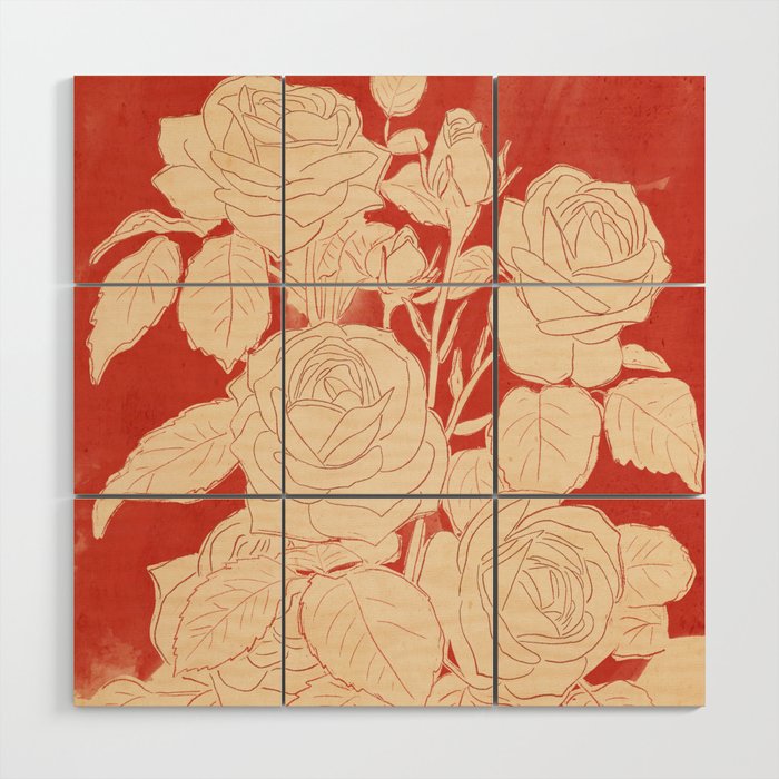 White Roses  Wood Wall Art Gallery Image 1