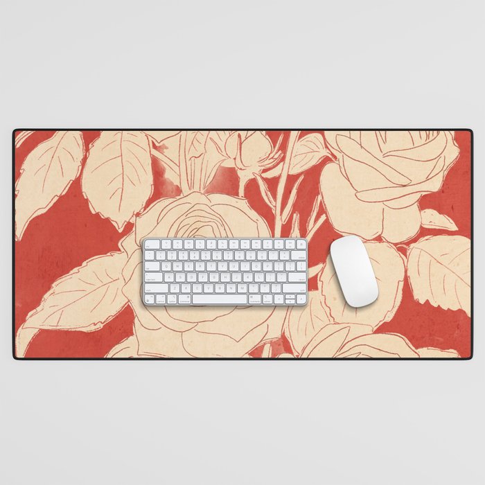White Roses  Desk Mat Gallery Image 1