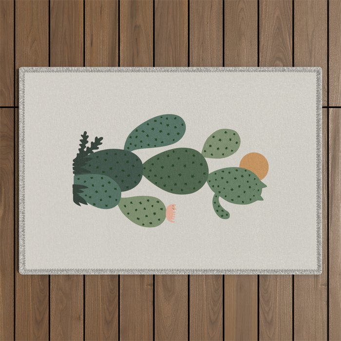 Cat Plants: Cat-tus Outdoor Rug Gallery Image 1