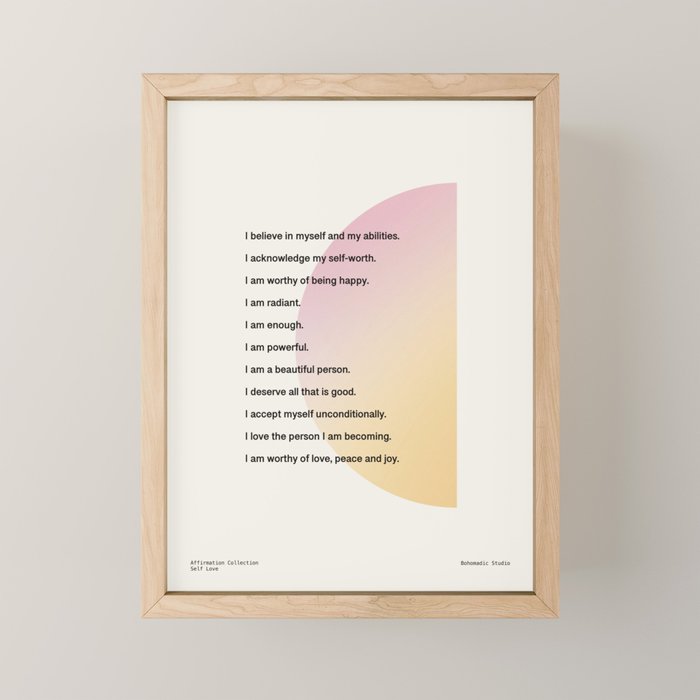 Affirmations | Self Love Mini Art Print Gallery Image 1