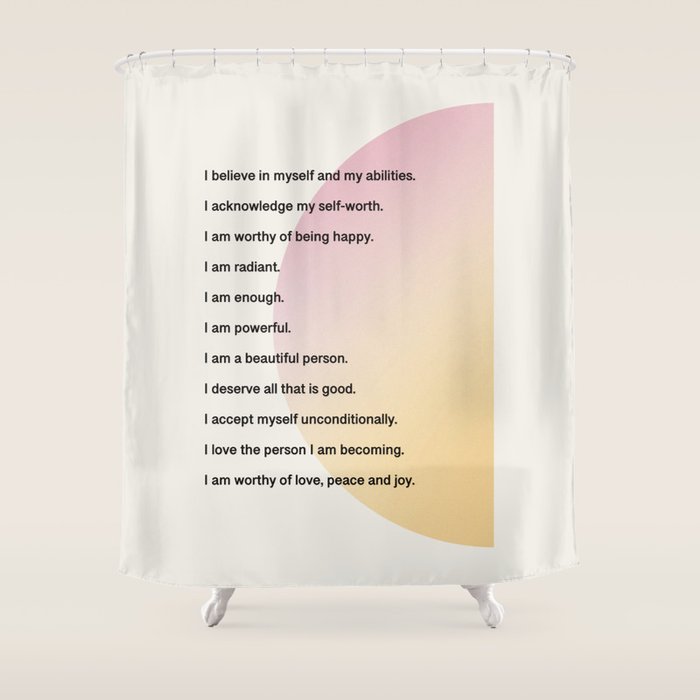 Affirmations | Self Love Shower Curtain Gallery Image 1