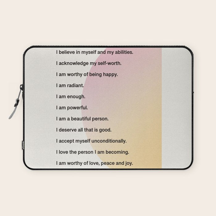 Affirmations | Self Love Laptop Sleeve Gallery Image 1