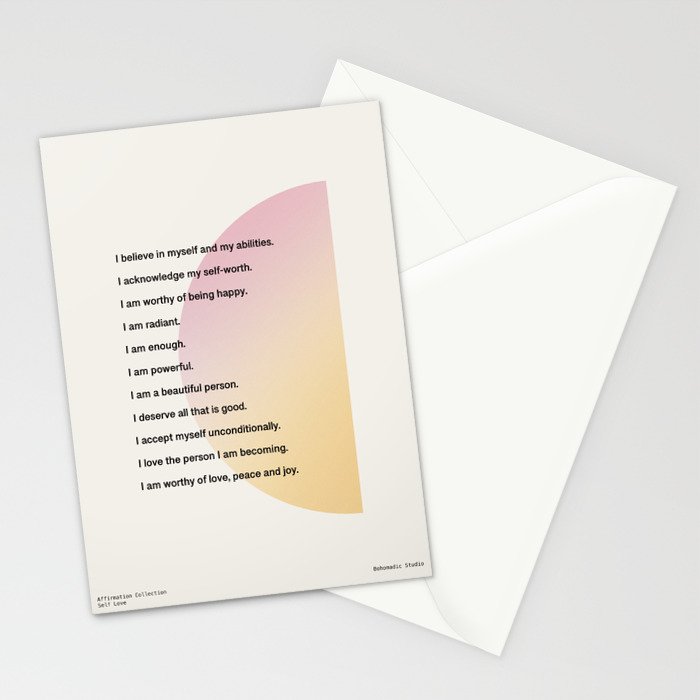 Affirmations | Self Love Stationery Card Gallery Image 2