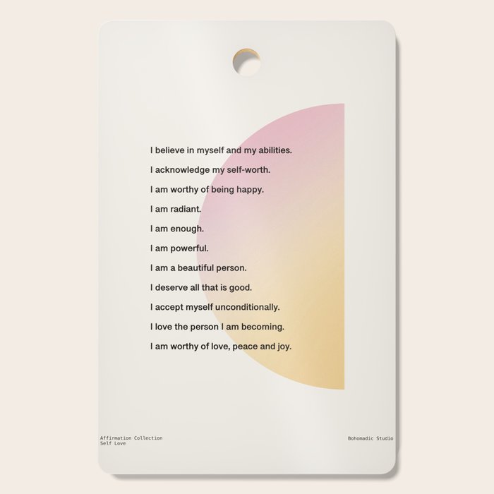Affirmations | Self Love Cutting Board Gallery Image 1
