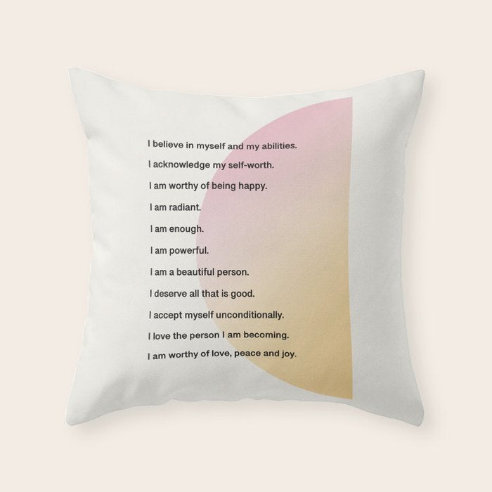 Affirmations | Self Love Throw Pillow Gallery Image 6