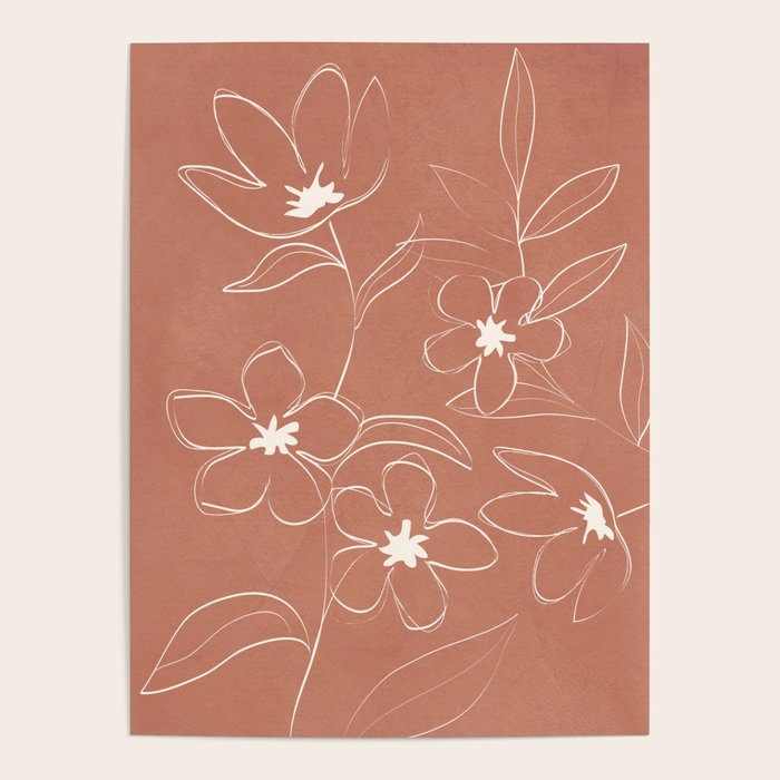 Little Flower Outline on Clay 01 Poster Gallery Image 1