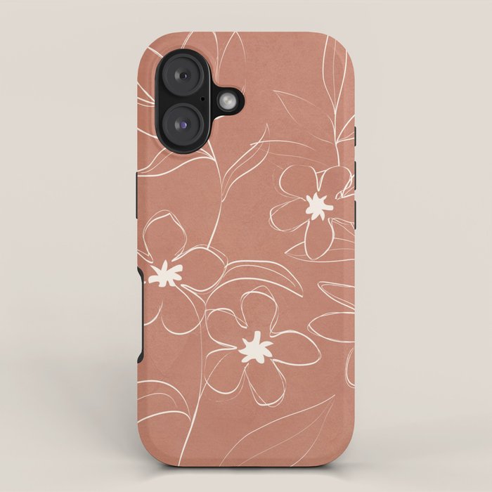 Little Flower Outline on Clay 01 iPhone Case Gallery Image 1