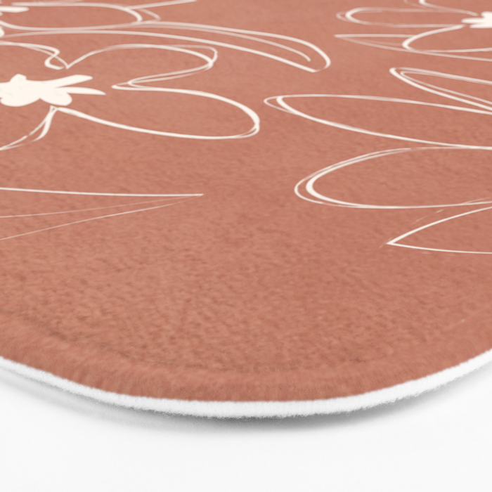Little Flower Outline on Clay 01 Bath Mat Gallery Image 3