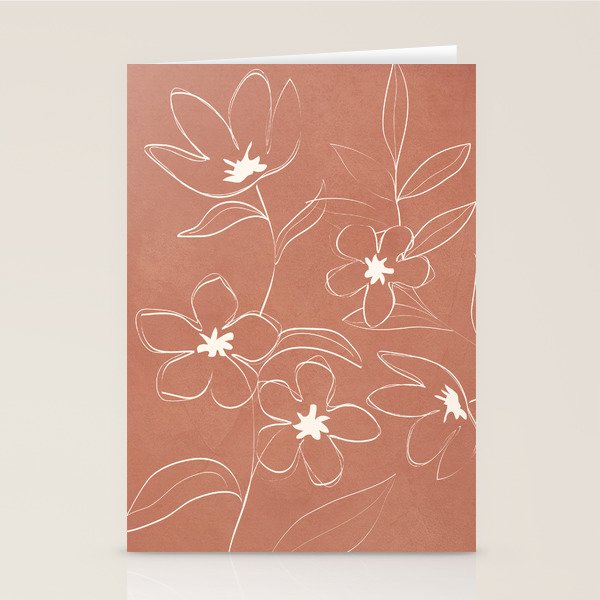 Little Flower Outline on Clay 01 Stationery Card Gallery Image 2