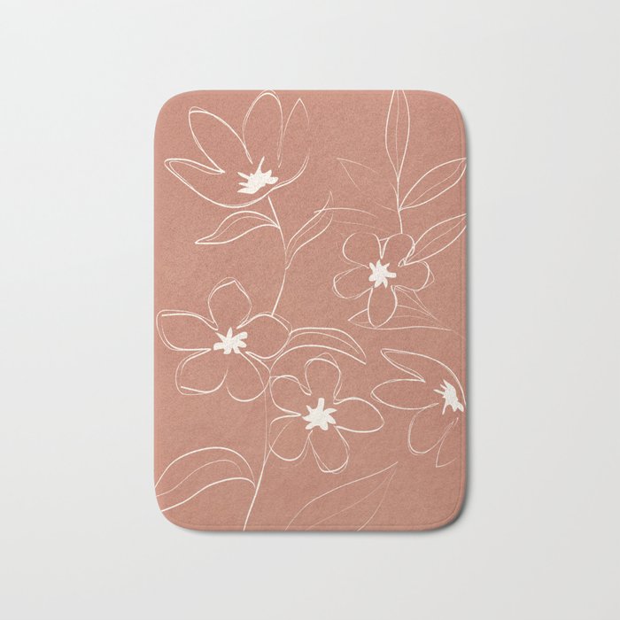 Little Flower Outline on Clay 01 Bath Mat Gallery Image 1