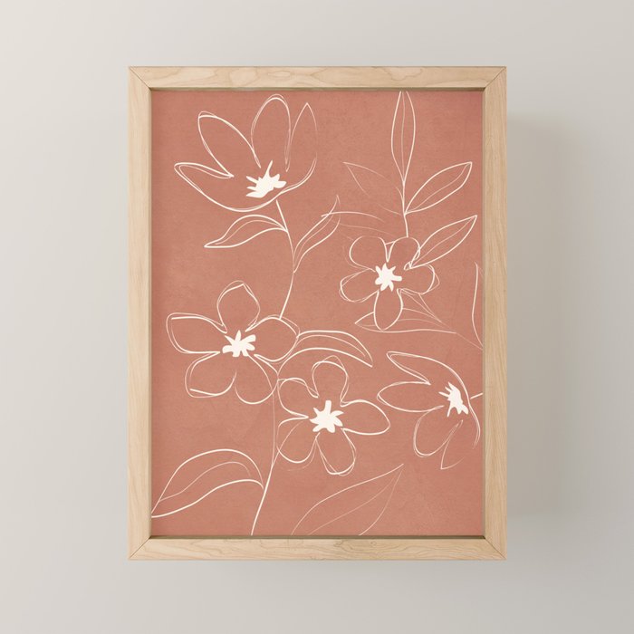 Little Flower Outline on Clay 01 Mini Art Print Gallery Image 1