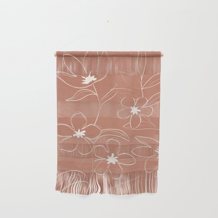 Little Flower Outline on Clay 01 Wall Hanging Gallery Image 1
