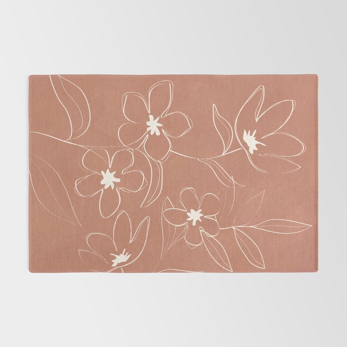Little Flower Outline on Clay 01 Rug Gallery Image 2