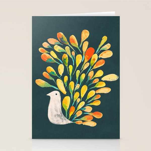 Watercolor Peacock Stationery Card Gallery Image 1