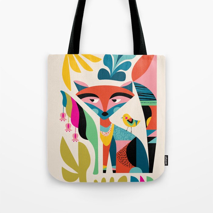 Mid Century Fox Tote Bag Gallery Image 1