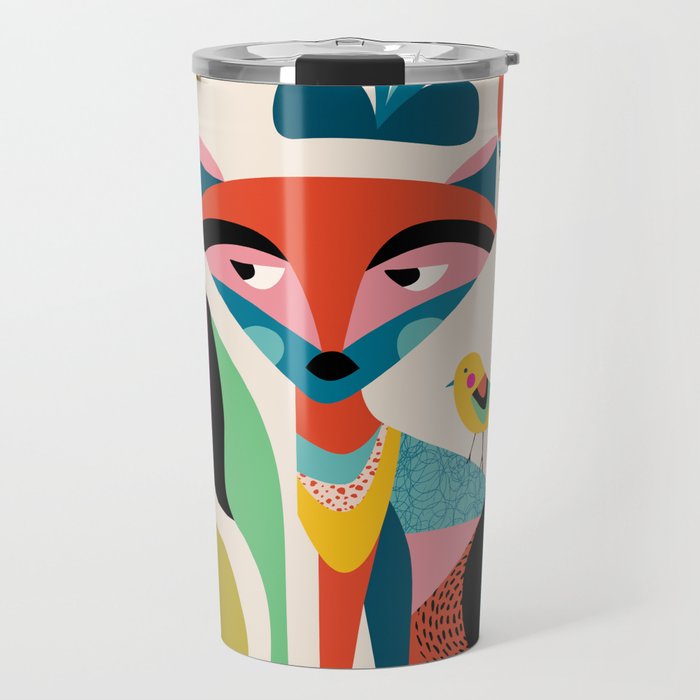 Mid Century Fox Travel Mug Gallery Image 1