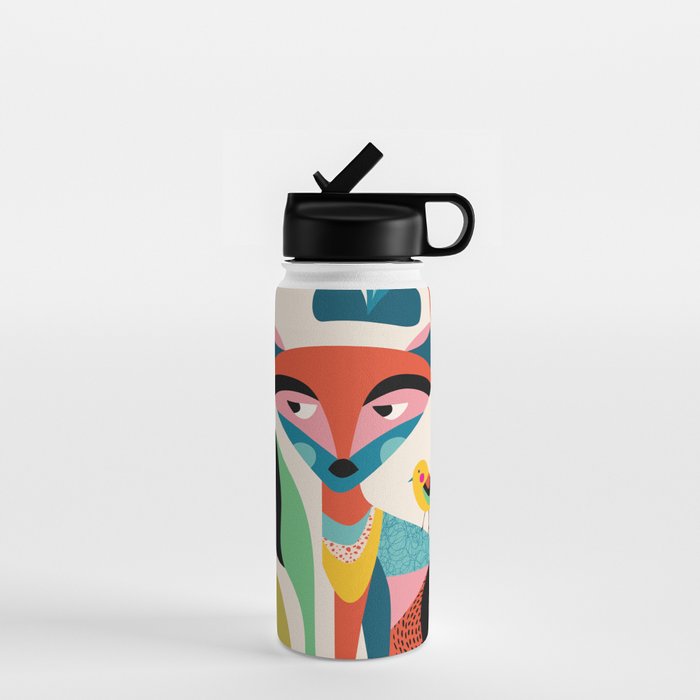Mid Century Fox Water Bottle Gallery Image 1