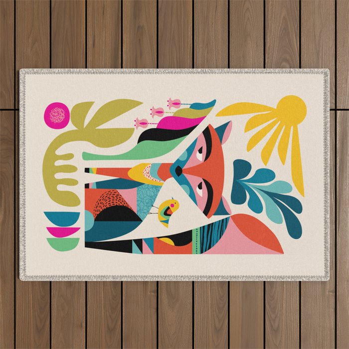 Mid Century Fox Outdoor Rug Gallery Image 1