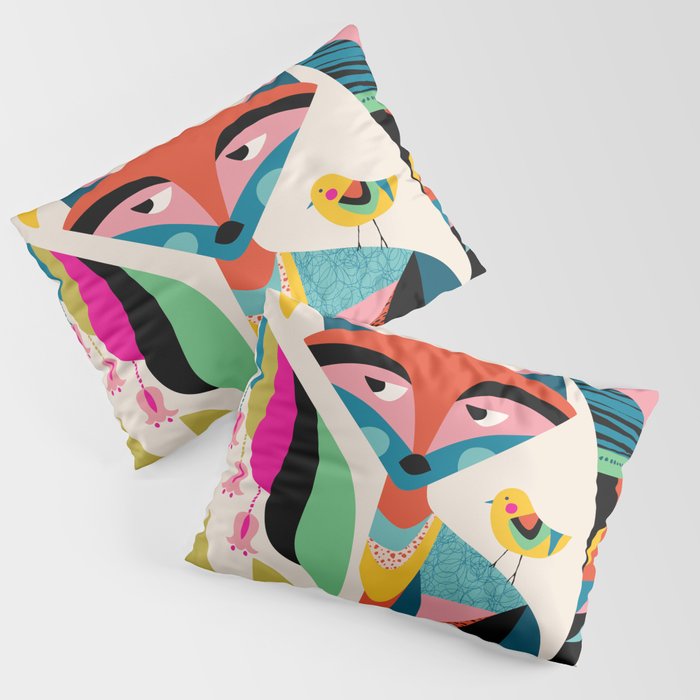 Mid Century Fox Pillow Sham Gallery Image 1