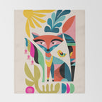 Mid Century Fox Throw Blanket Gallery Image 2