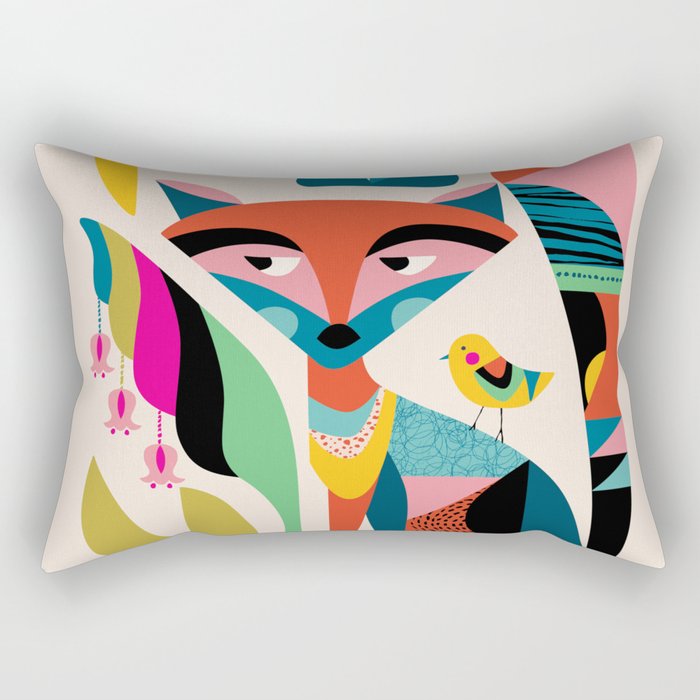 Mid Century Fox Rectangular Pillow Gallery Image 2