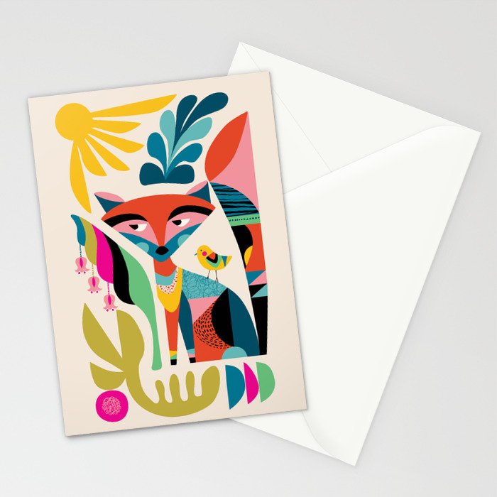 Mid Century Fox Stationery Card Gallery Image 2