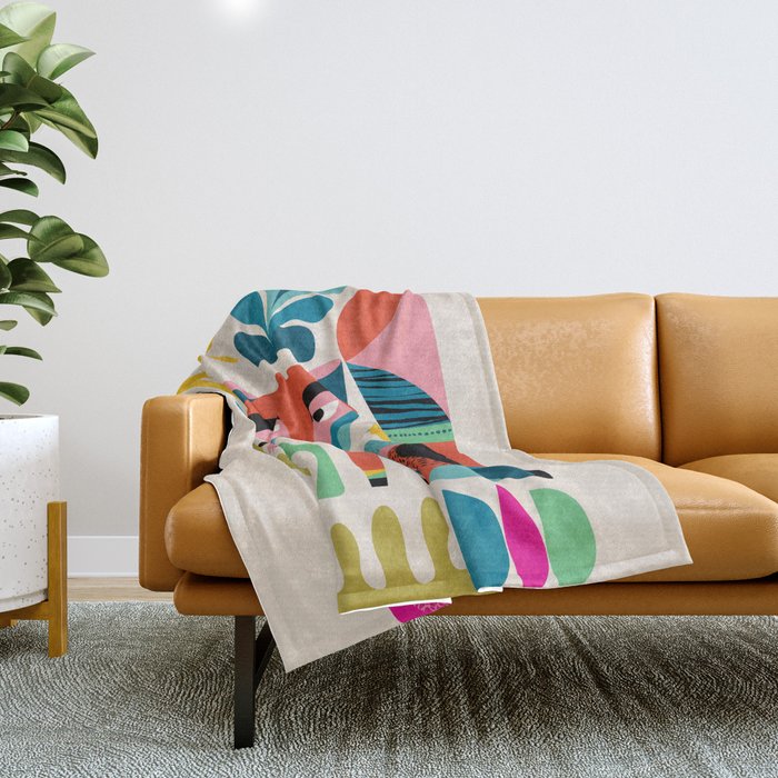 Mid Century Fox Throw Blanket Gallery Image 1