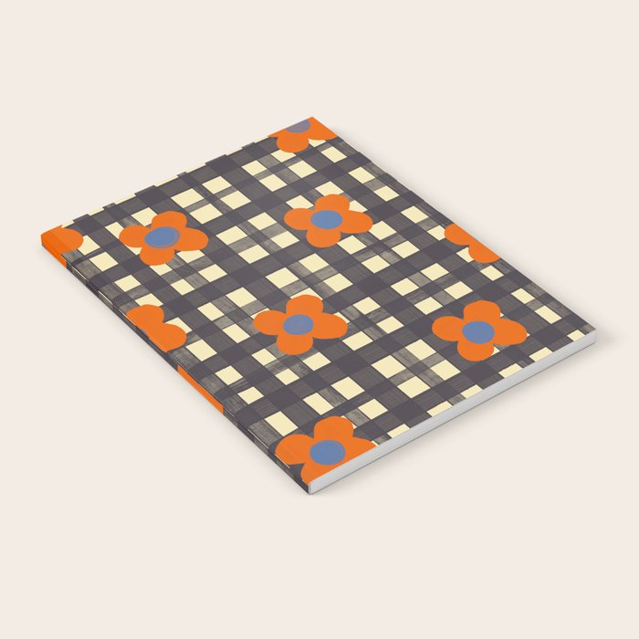 Black and red check and flowers Notebook Gallery Image 2