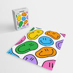 Colorful smiling happy face cartoon pattern Jigsaw Puzzle Gallery Image 2