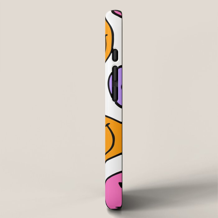 Colorful smiling happy face cartoon pattern iPhone Case Gallery Image 2
