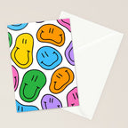 Colorful smiling happy face cartoon pattern Stationery Card Gallery Image 2