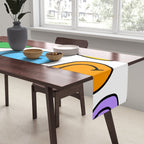 Colorful smiling happy face cartoon pattern Table Runner Gallery Image 2