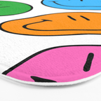 Colorful smiling happy face cartoon pattern Bath Mat Gallery Image 3