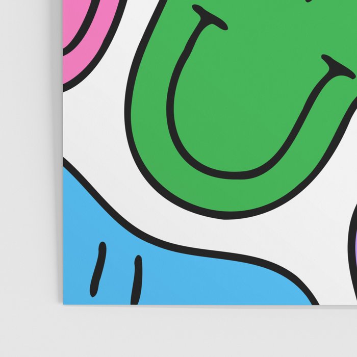 Colorful smiling happy face cartoon pattern Poster Gallery Image 3