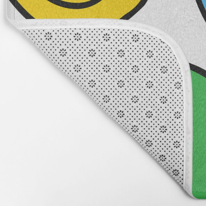 Colorful smiling happy face cartoon pattern Bath Mat Gallery Image 2