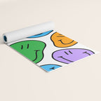 Colorful smiling happy face cartoon pattern Yoga Mat Gallery Image 2