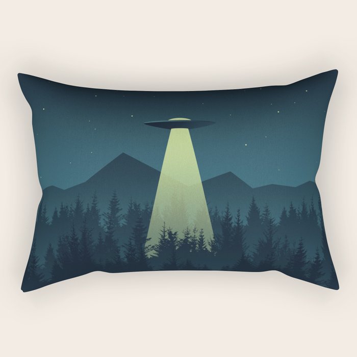 Forest UFO Rectangular Pillow Gallery Image 1