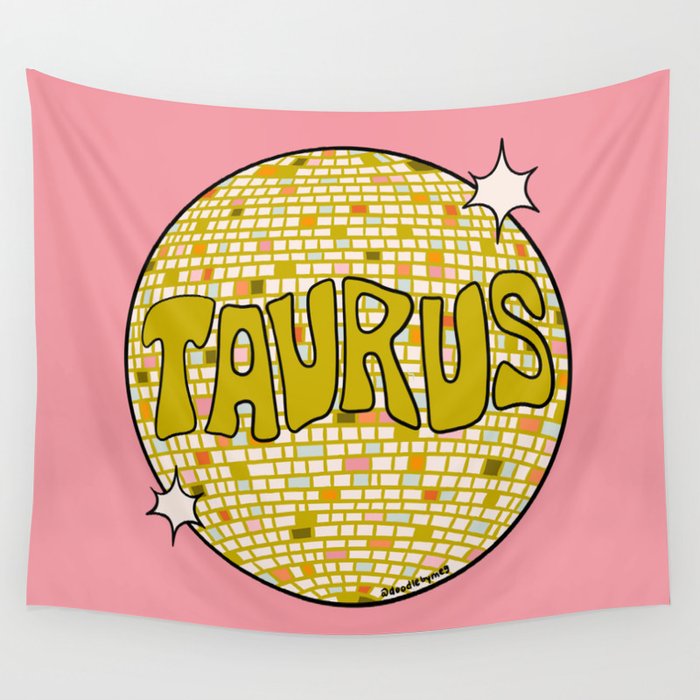 Taurus Disco Ball Wall Tapestry Gallery Image 4