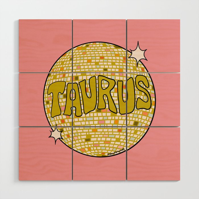 Taurus Disco Ball Wood Wall Art Gallery Image 1
