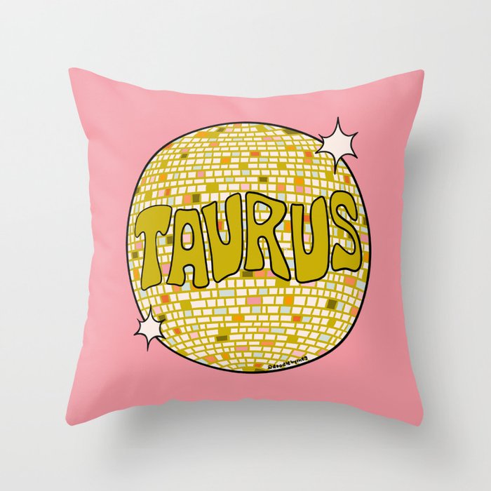 Taurus Disco Ball Throw Pillow Gallery Image 6
