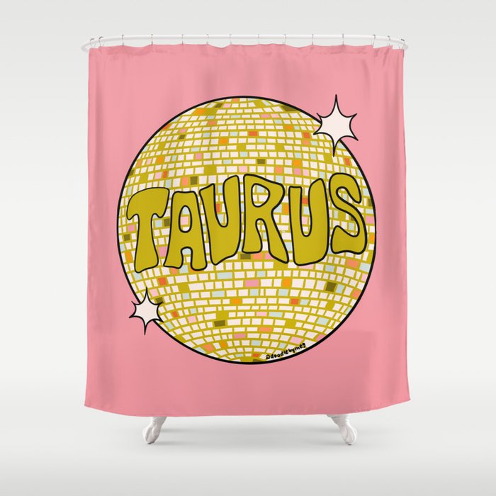 Taurus Disco Ball Shower Curtain Gallery Image 1