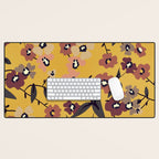  Warm Floral Pattern Desk Mat Gallery Image 1