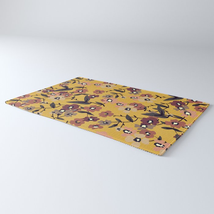  Warm Floral Pattern Rug Gallery Image 3