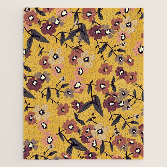  Warm Floral Pattern Jigsaw Puzzle Gallery Image 1