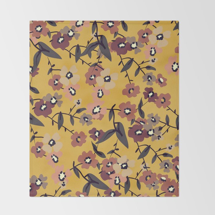  Warm Floral Pattern Throw Blanket Gallery Image 2